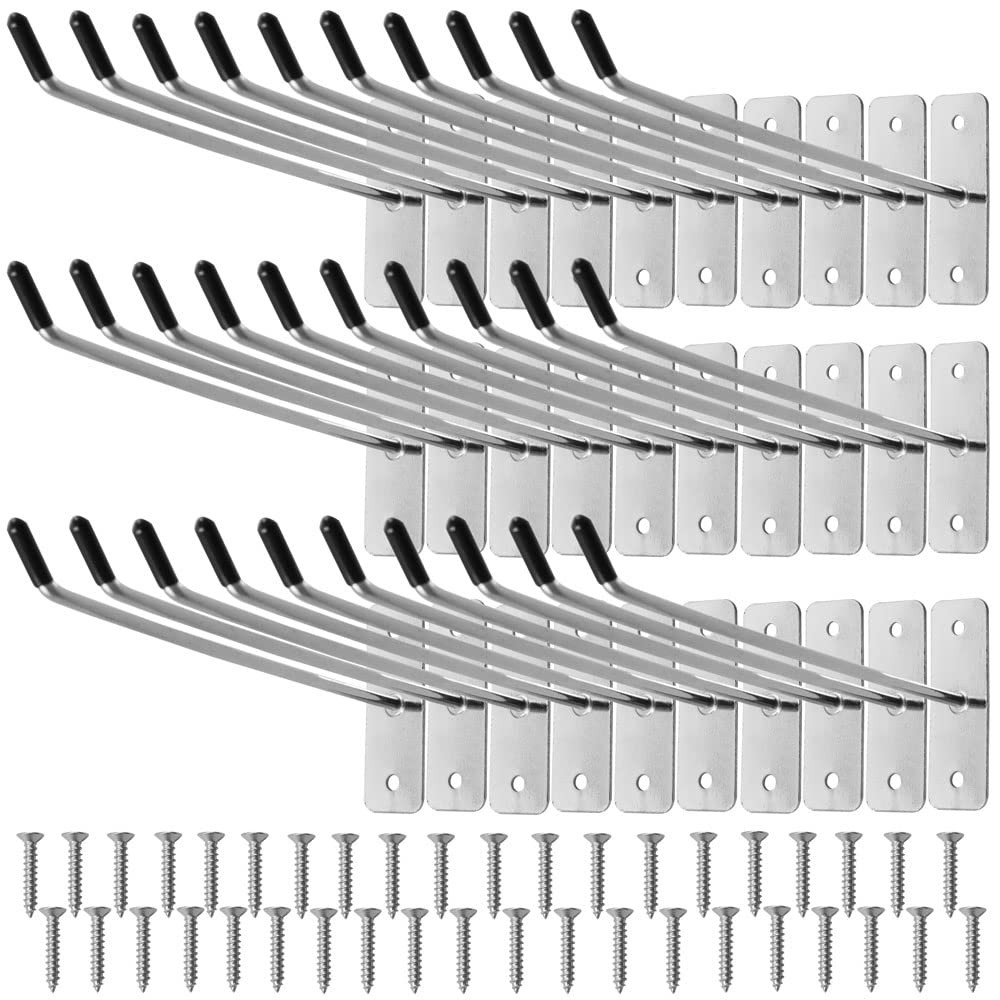 30 PCS Wall Mounted Hook Heavy Duty Metal Single Storage Stainless 6in/15cm