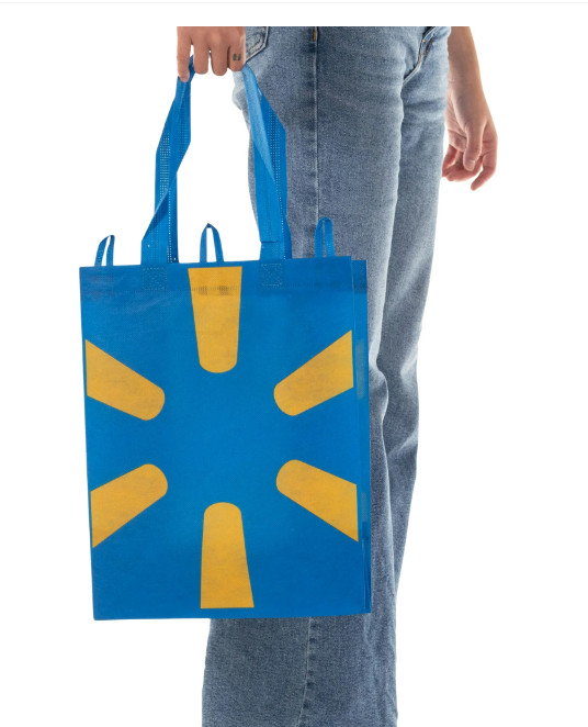 Walmart Reusable Blue Tote Shopping Grocery Bags Lot of 3, NEW