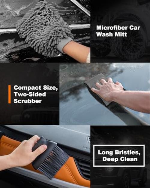 20Pcs Windshield Cleaner Tool – Car Interior Detailing Brush Kit with 200g