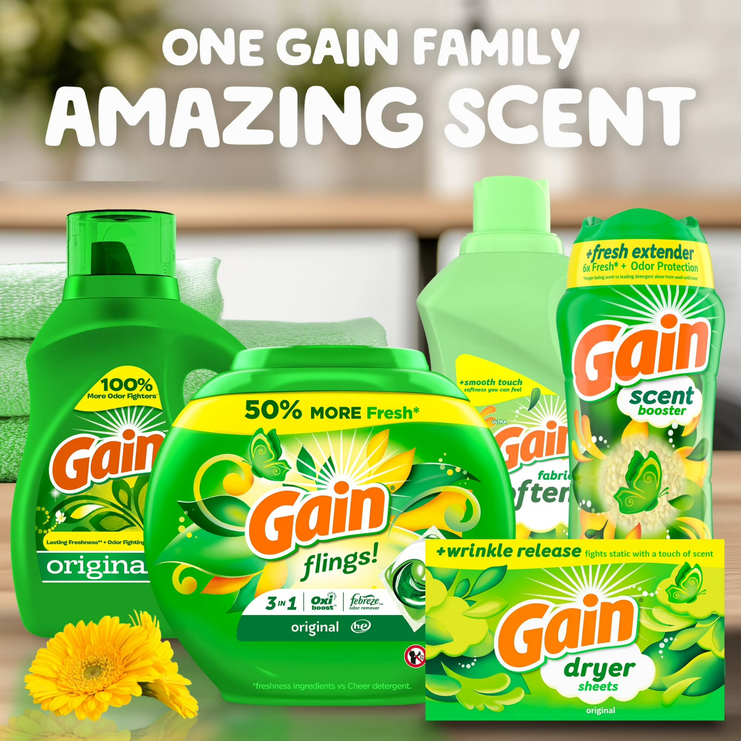 Gain Liquid Laundry Detergent Original Scent 194oz 134 Loads, 2 Pack