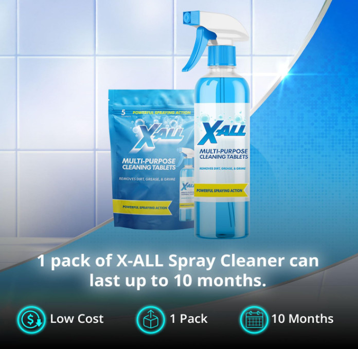 X-ALL Multi-Purpose Cleaner – Spray Bottle and 5x Cleaning Tablets – Cleaner for