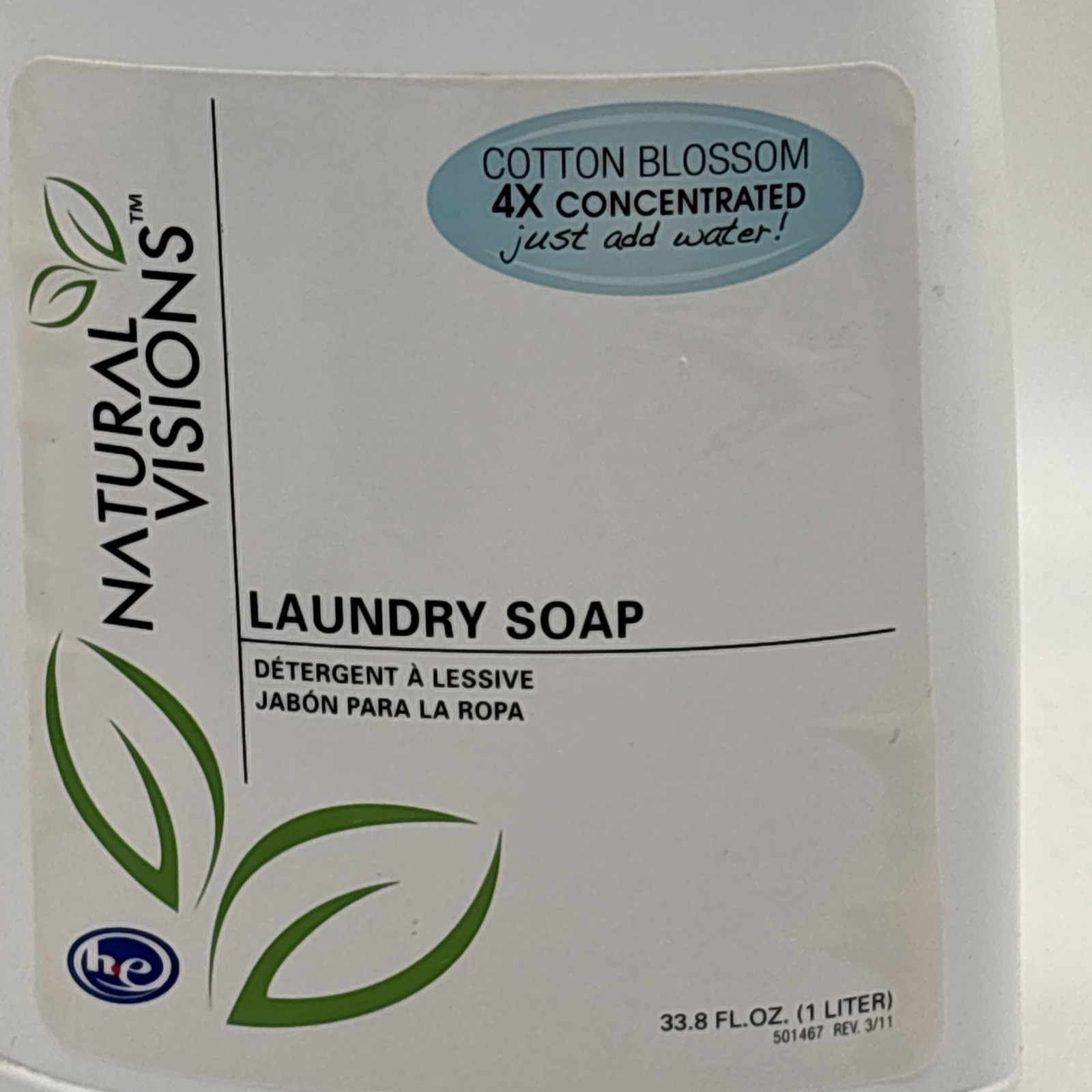 Natural Visions Laundry Soap Super Concentrated HE 33.8 Oz NEW SEALED