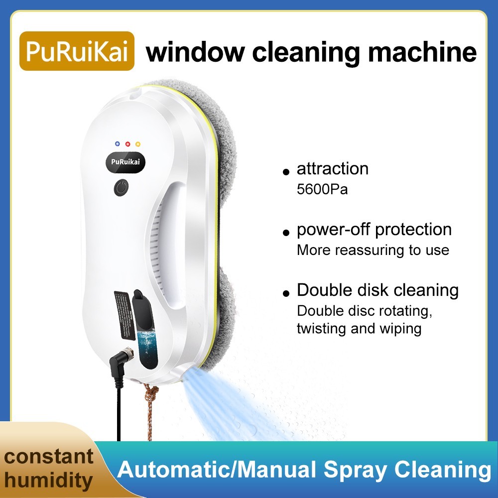 Puruikai 309 Automatic Window Cleaning Robot, Wireless Remote, Auto Water Spray