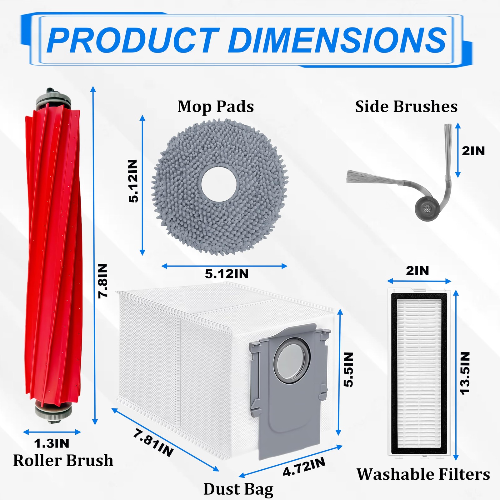 28Pcs QV35A Accessories Replacement Kit for Roborock QV35A/QV35S,QR798/QR598 …