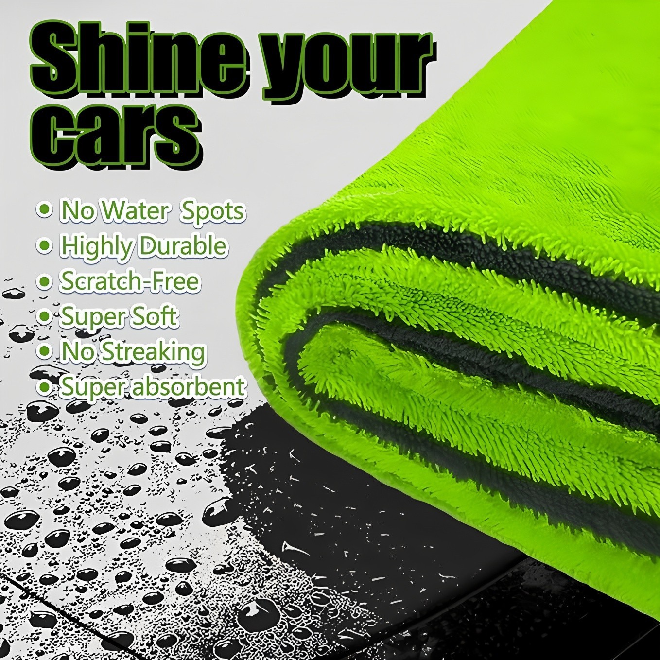 30x30cm in Microfiber Car Drying Towel 1400GSM Streak Free Auto Wash Cloth