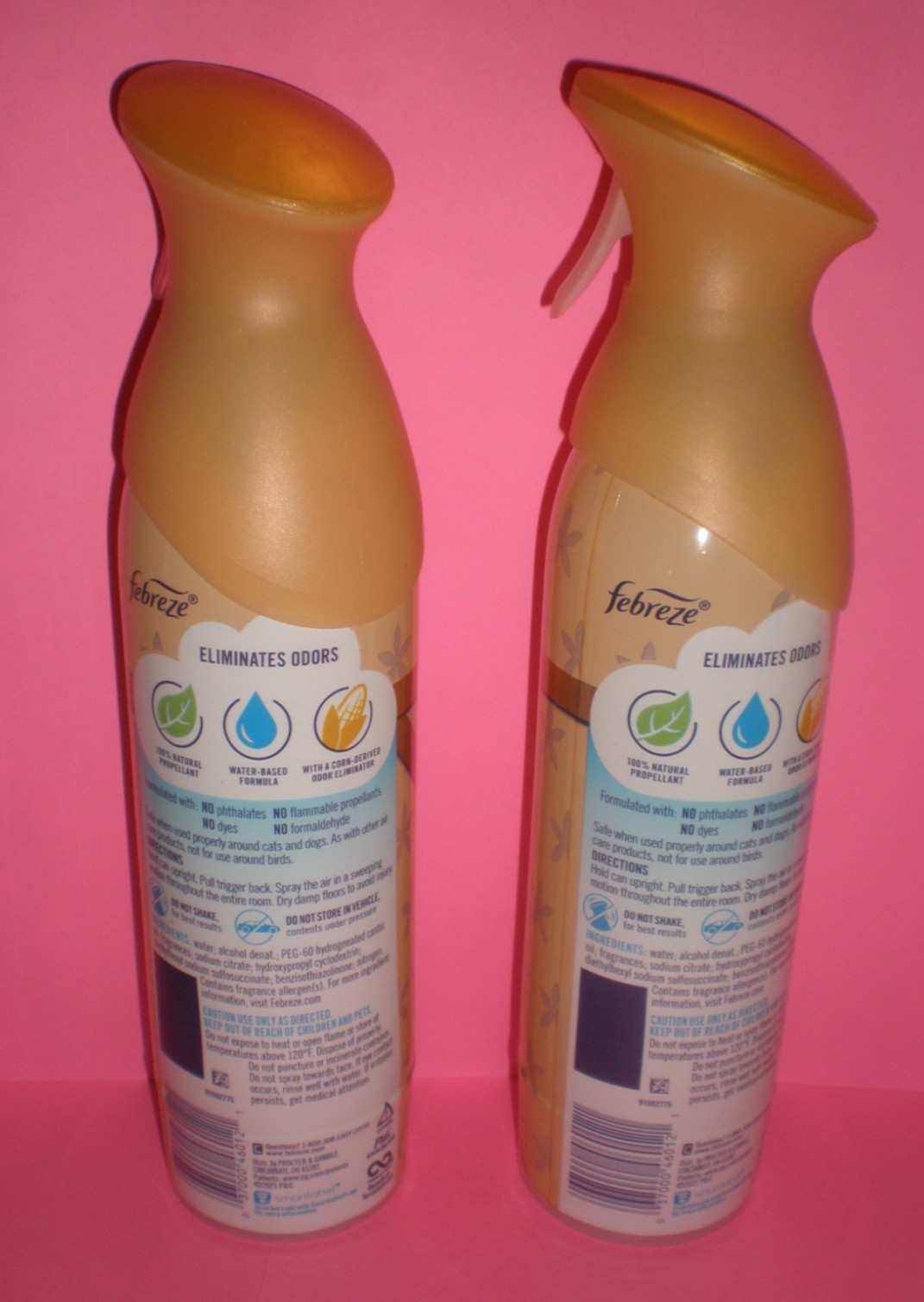2 FEBREZE Air Room Freshener Sprays FRESH BAKED VANILLA 8.8 Oz each Spray Bottle