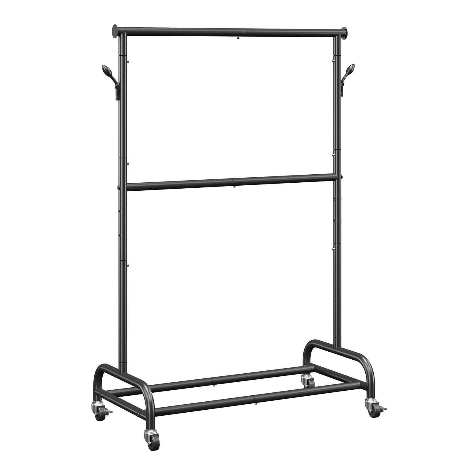 VEVOR Rolling Clothes Rack with Adjustable Crossbar & Side Hooks 150 lbs Load