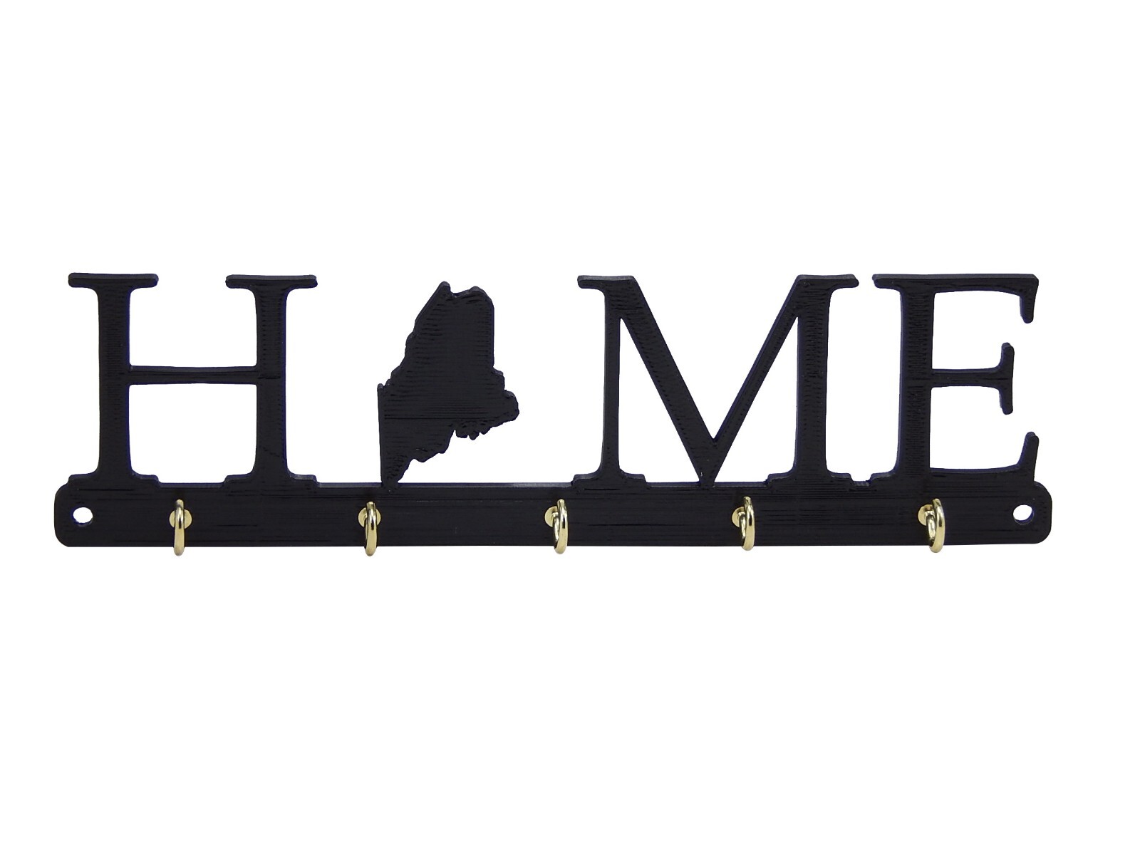 Maine Home State Shape Key Holder Hanger Rack Hooks Housewarming Wall Gift
