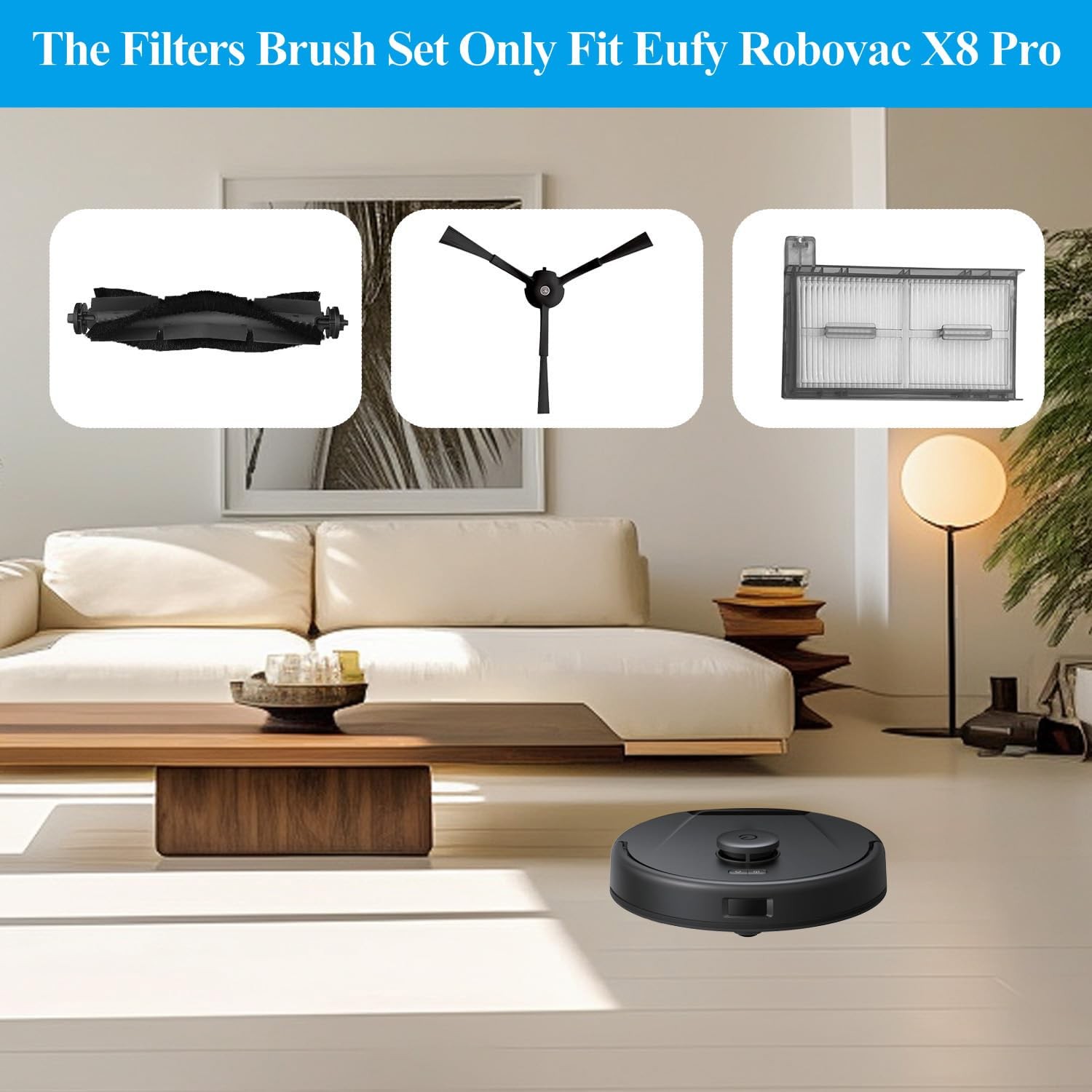 Replacement Parts for Eufy X8 Pro Robot Vacuum Series – Includes 1 Rolling Brush