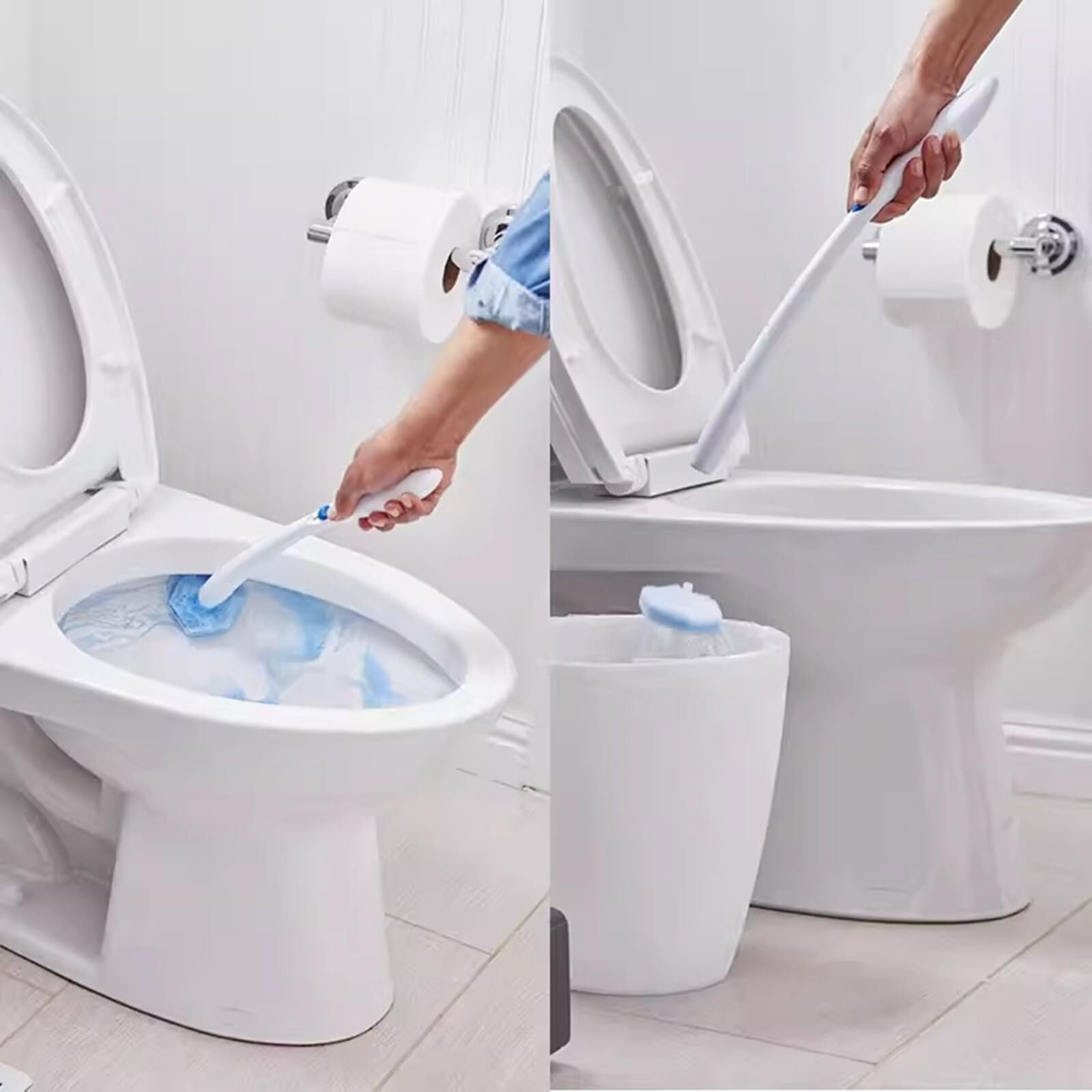 50PCS Cleaner Wand Refills Disposable Toilet Brush Heads For Cleaning Wand