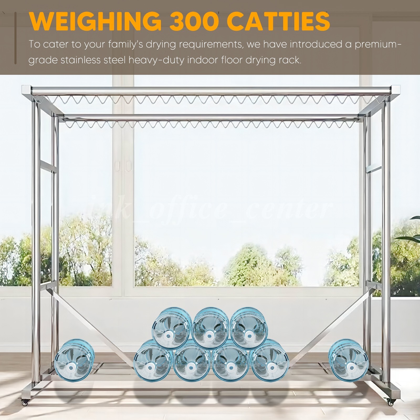 1000LBS Rolling Commercial Clothing Garment Racks Double Rail Garden Adjustable