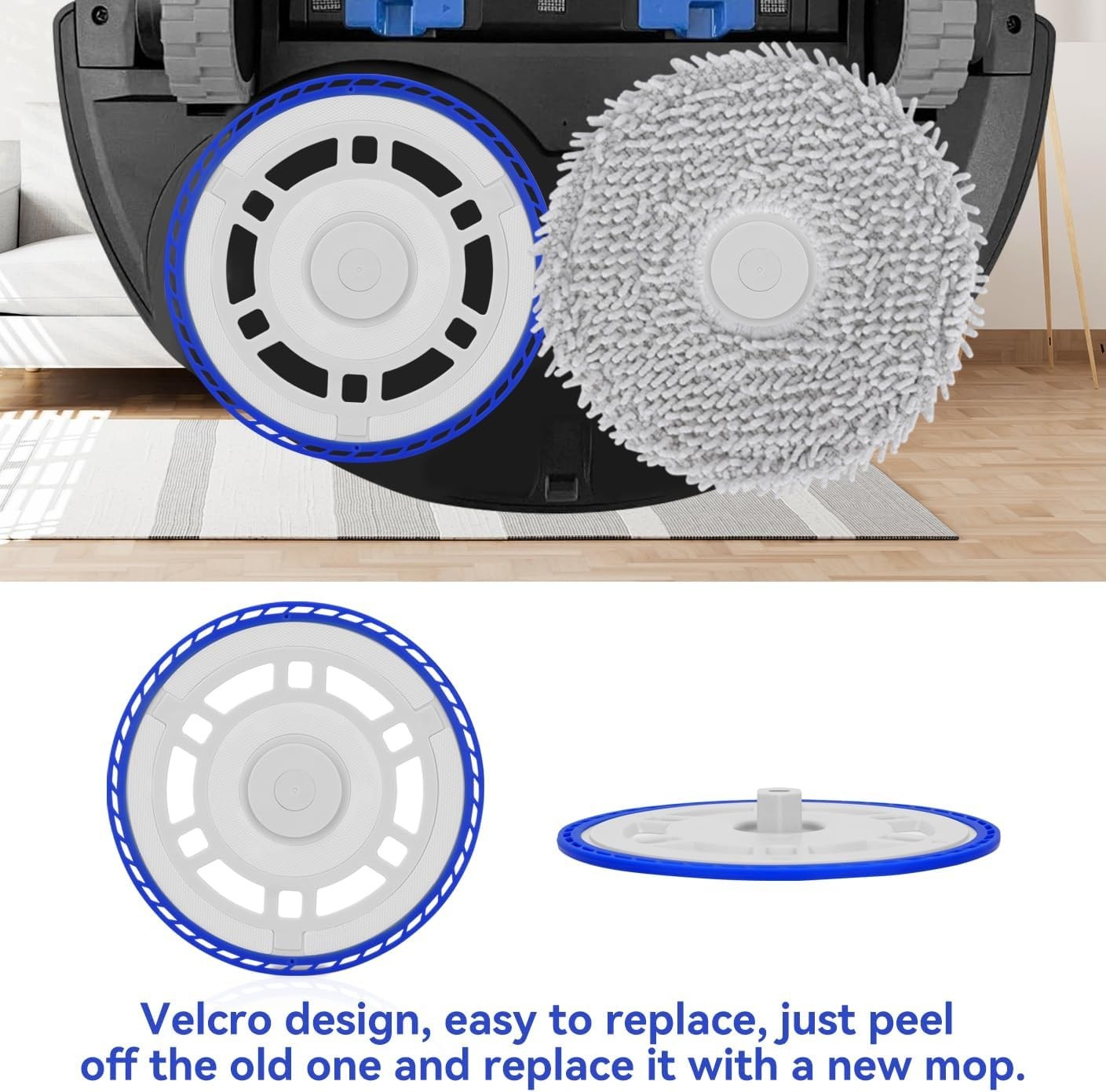 Easy Installation Mop Pad Holders for Ecovacs T30 & Yeedi M12 Pro – 2-Pack