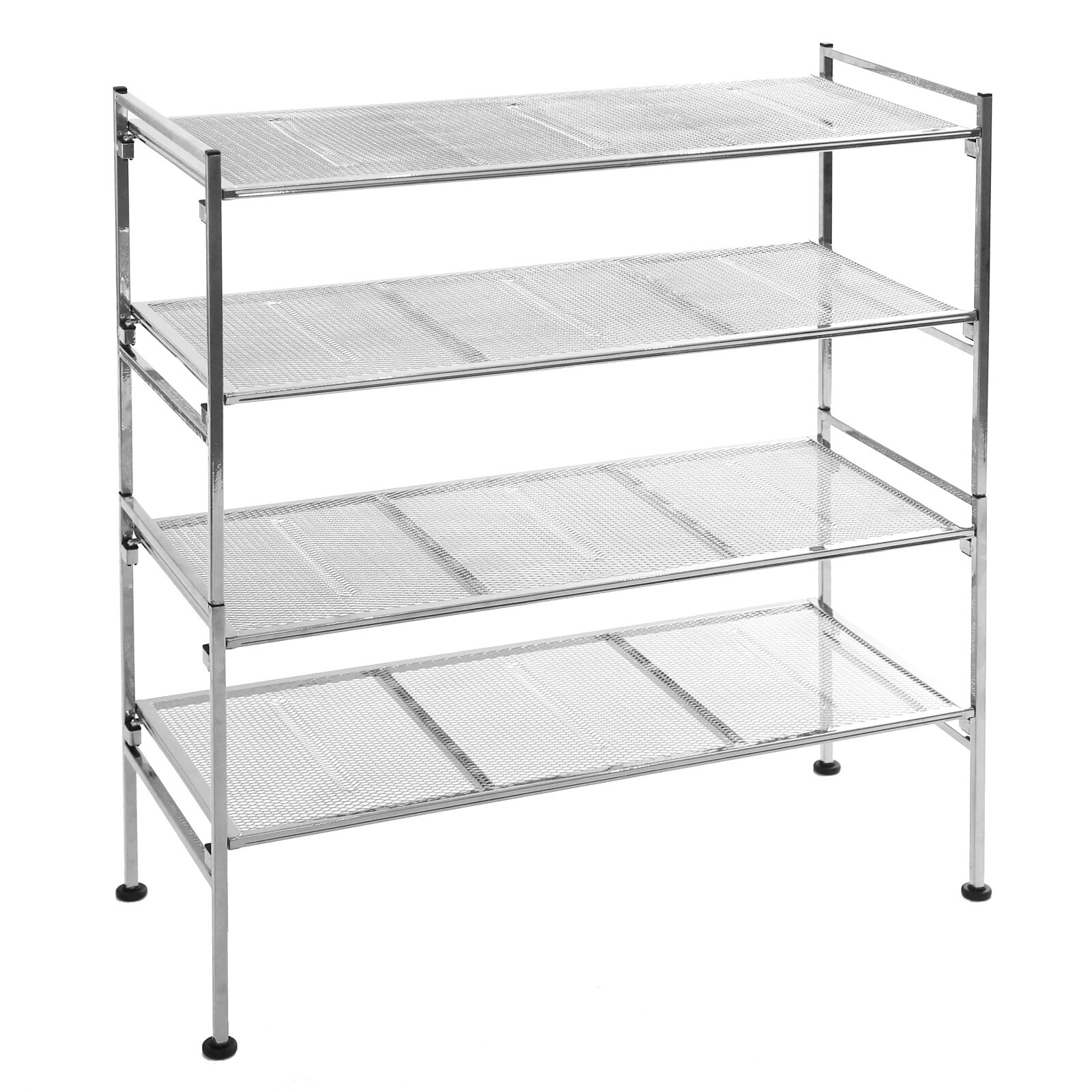 Seville Classics 4-Tier Metal Stackable Shoe Rack, 26.25″ W x 11.75″ D x 31.1″ H