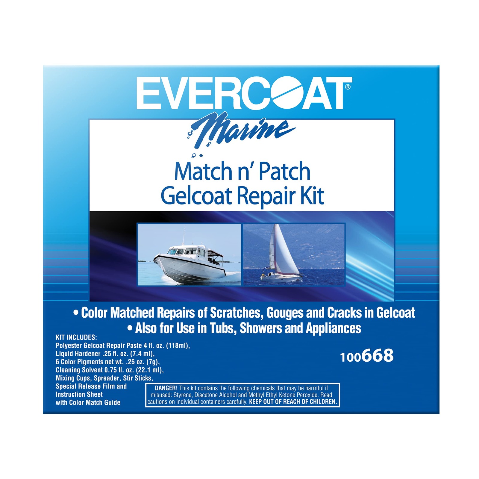 Marine Match N’Patch Repair Kit – Repairs Nicks, Gouges & Scratches – 1 Count