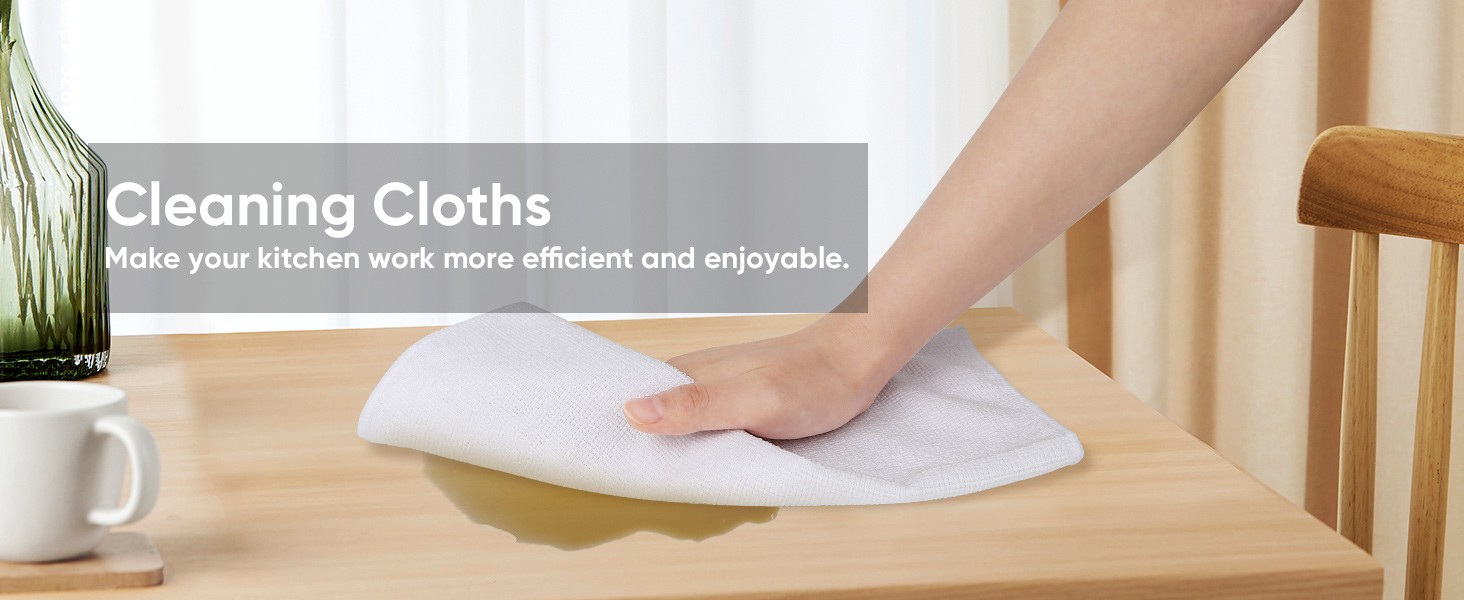 24PK Microfiber Cleaning Cloth, Cleaning Rag for Home, 11.5×11.5in | Reusable,