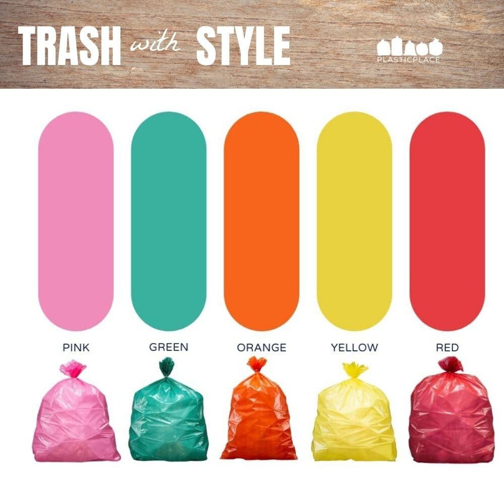 Plasticplace 12-16 Gallon Trash Bags, Green, Case of 250 Garbage Bags