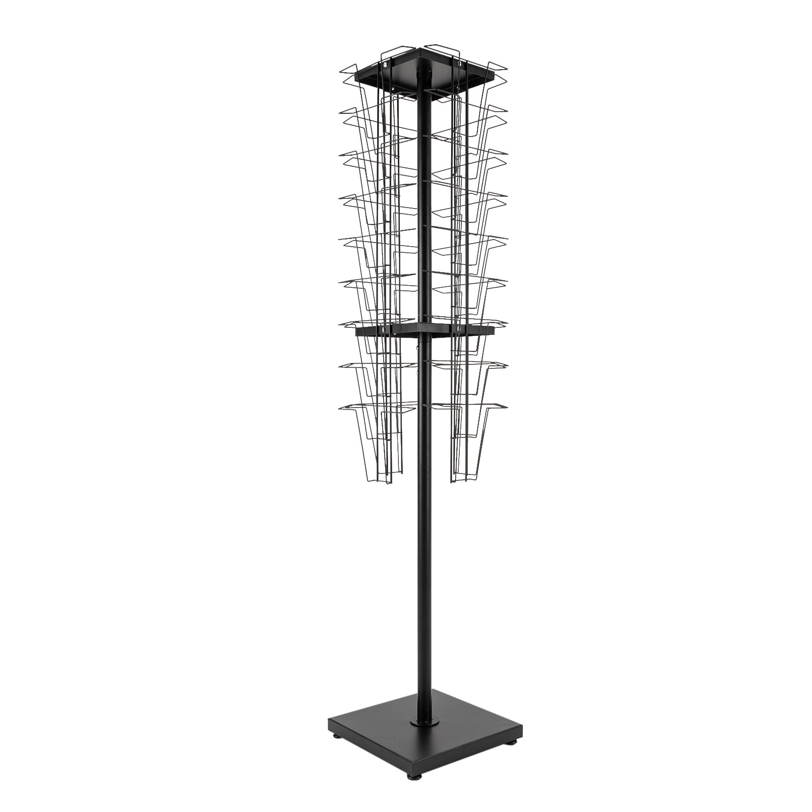 Modern Rotating Brochure Display Stand Detachable Magazine Rack With 36 Pockets