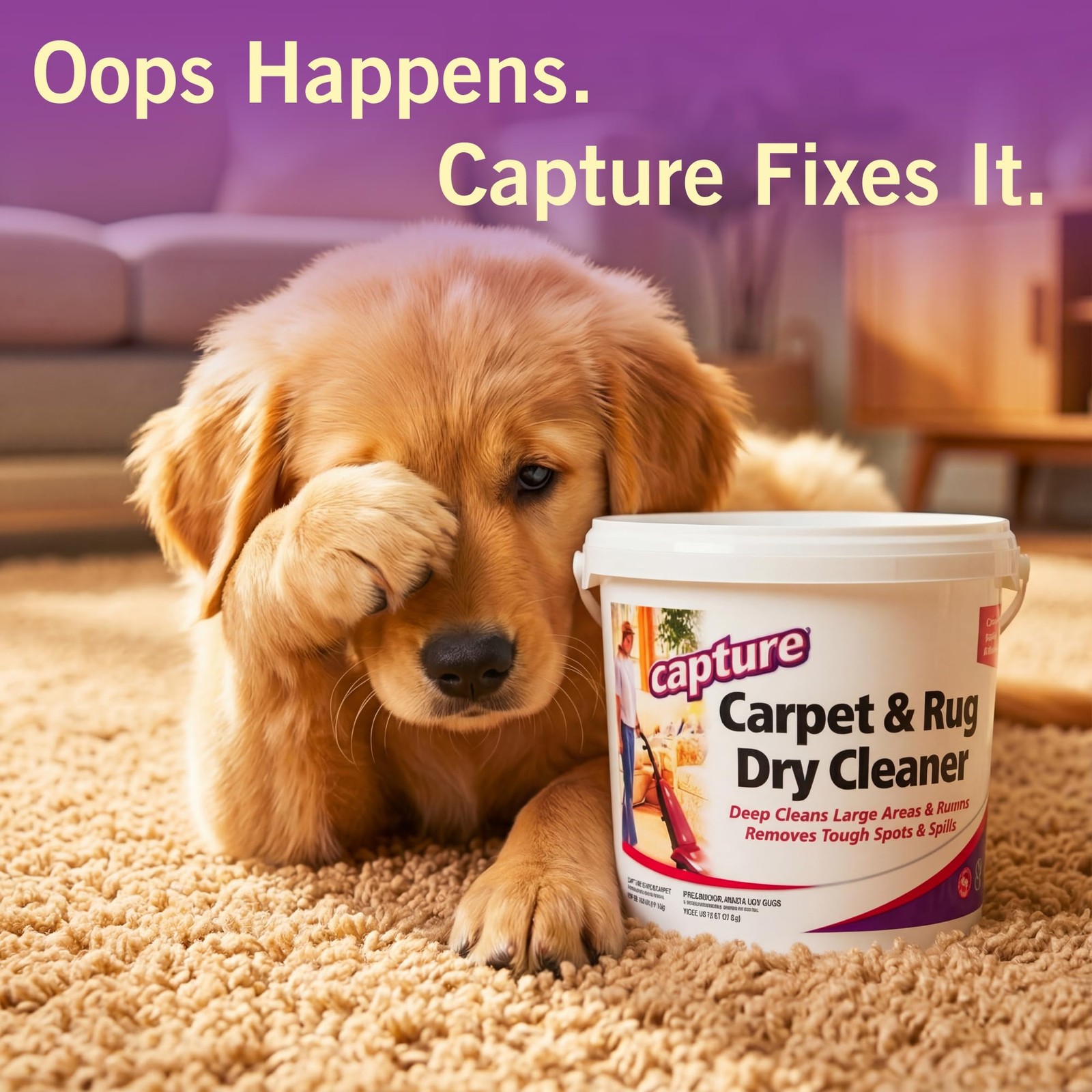 Pet Carpet Cleaner Dry Cleaning Solution for Home, Car, Stains & Odor 4 lb