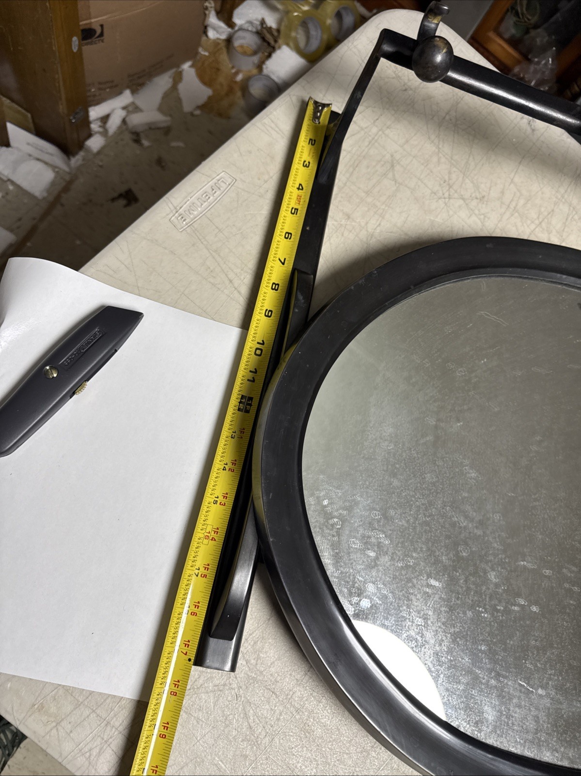 Mirror Oval 23″ W/Hooks Dark Bronze By Z GALLERIE.
