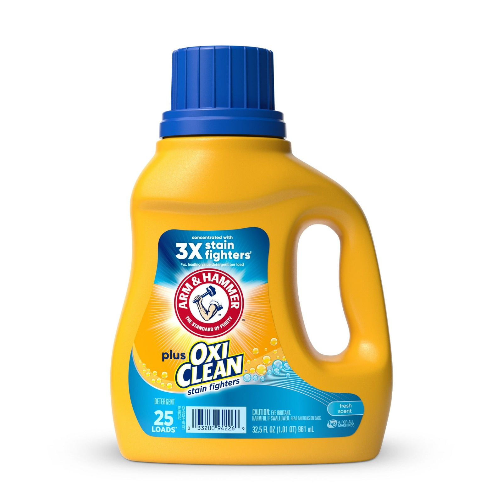 ARM & HAMMER Plus OxiClean Stain Fighter Liquid Detergent, Fresh Scent, 32.5 Oz