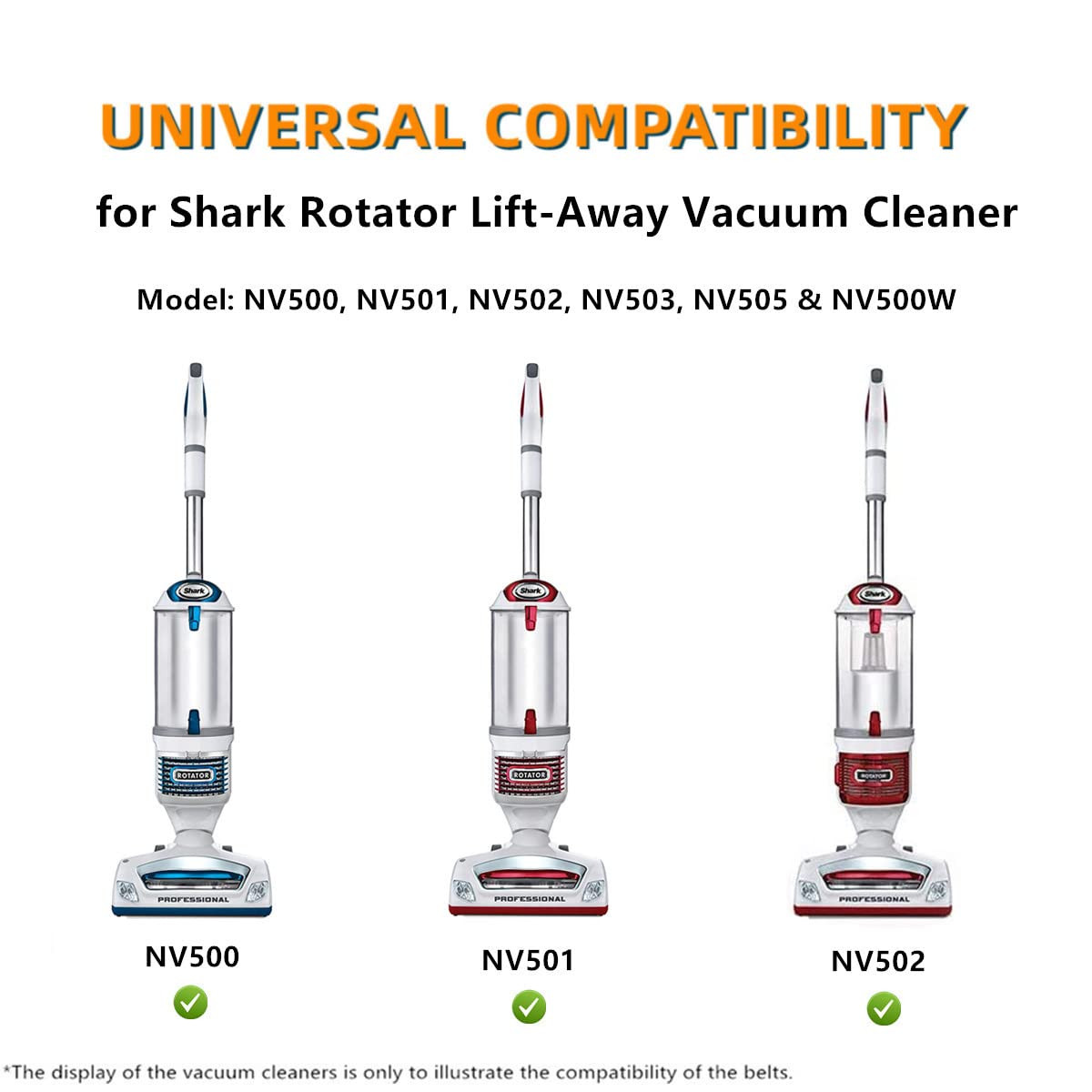 Brush Roller Belt Replacement for Shark Rotator NV500 NV501 NV501C NV502 NV505 N