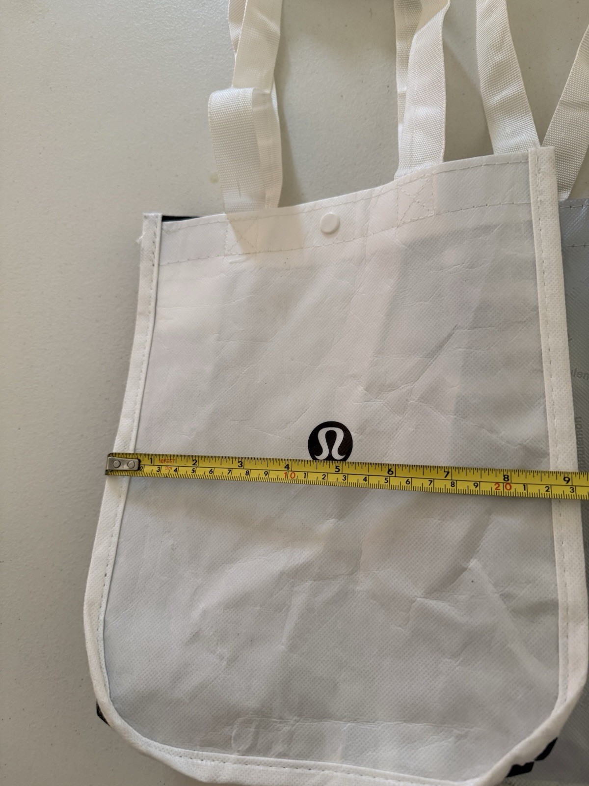 Lululemon Reusable Shopping Tote Bag Set Of 3 12”x9” Red, Silver Black And White