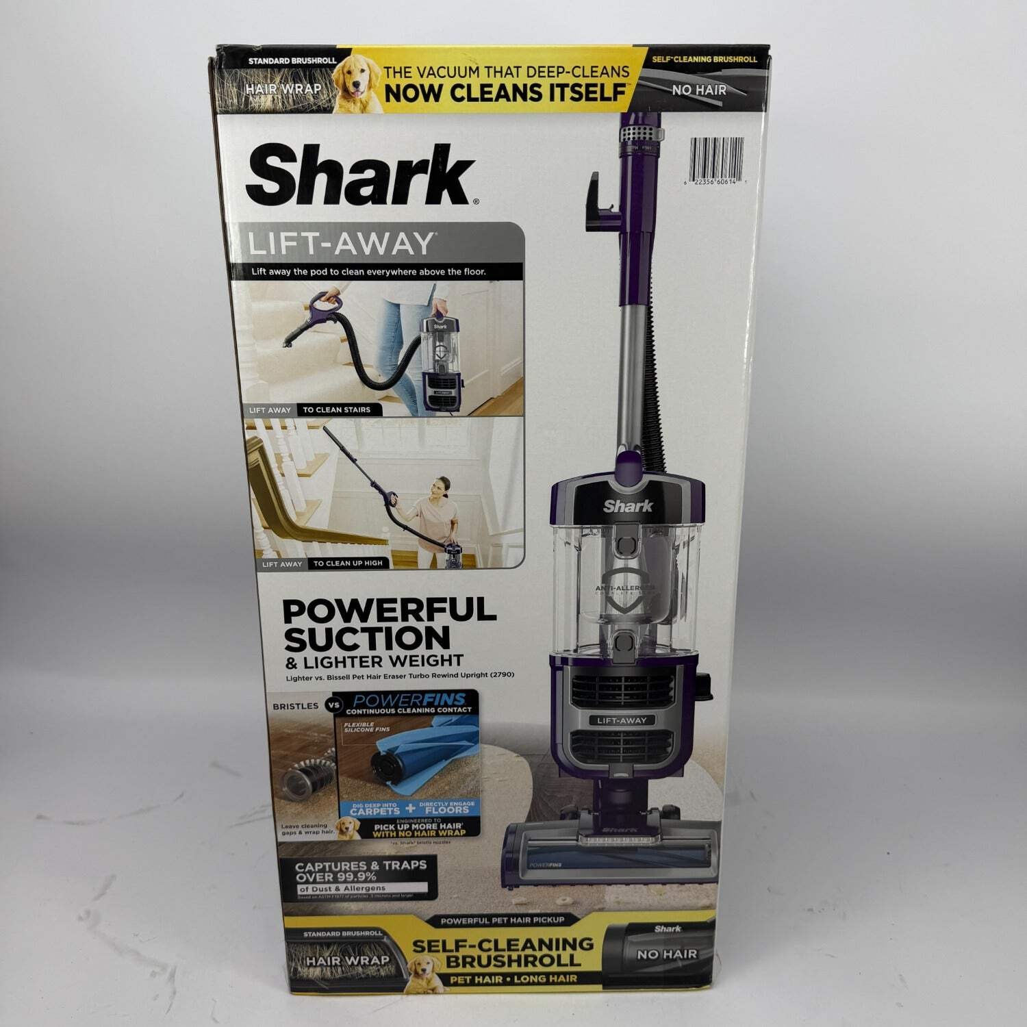 New Shark Lift-Away Powerfins & Self-Cleaning Brushroll Multicolor ZD201