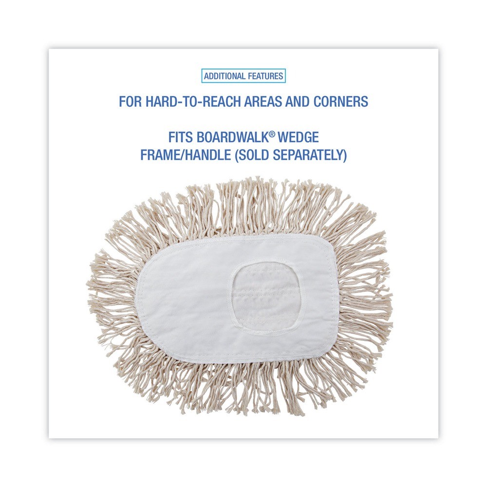Boardwalk 1491 17.5 in. x 13.5 in. Cotton Wedge Dust Mop Head – White New