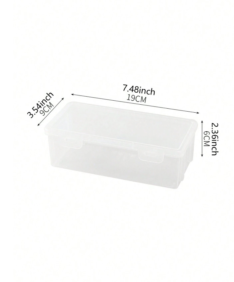 1 pc Transparent Large Capacity Plastic Pencil Case for Pens & Crayons Storage