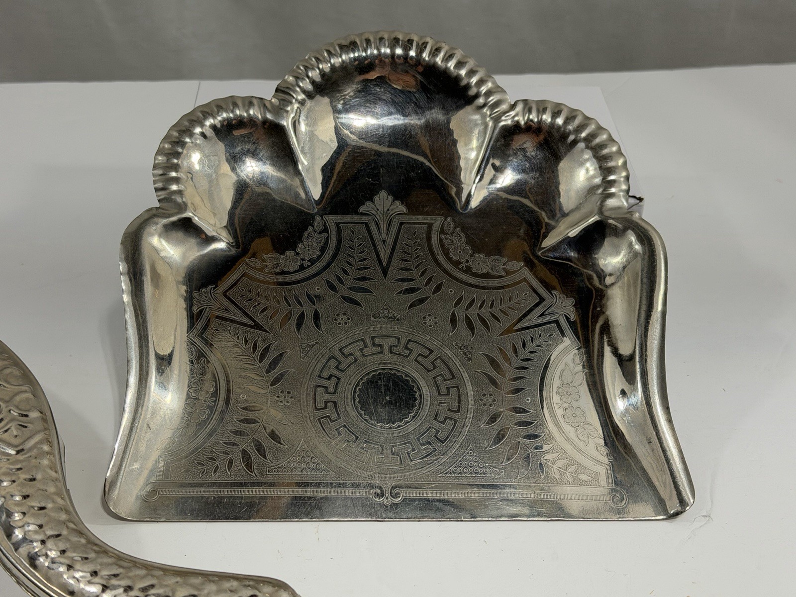 Vintage Art nouveau style Table cleaning set Sweeping Brush & Dustpan
