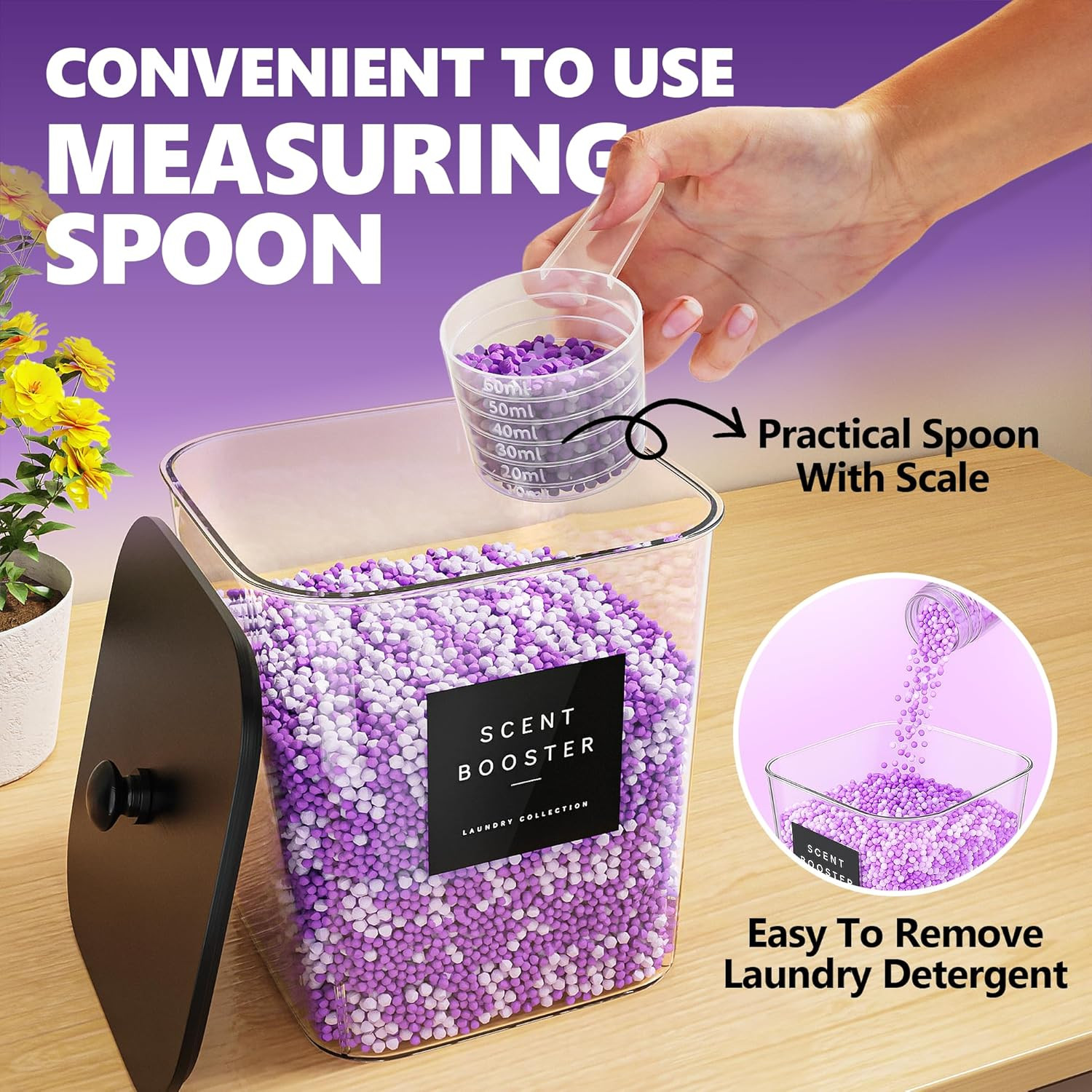 4 Pack Laundry Pods Container, Clear Laundry Room Organization Containers Essent