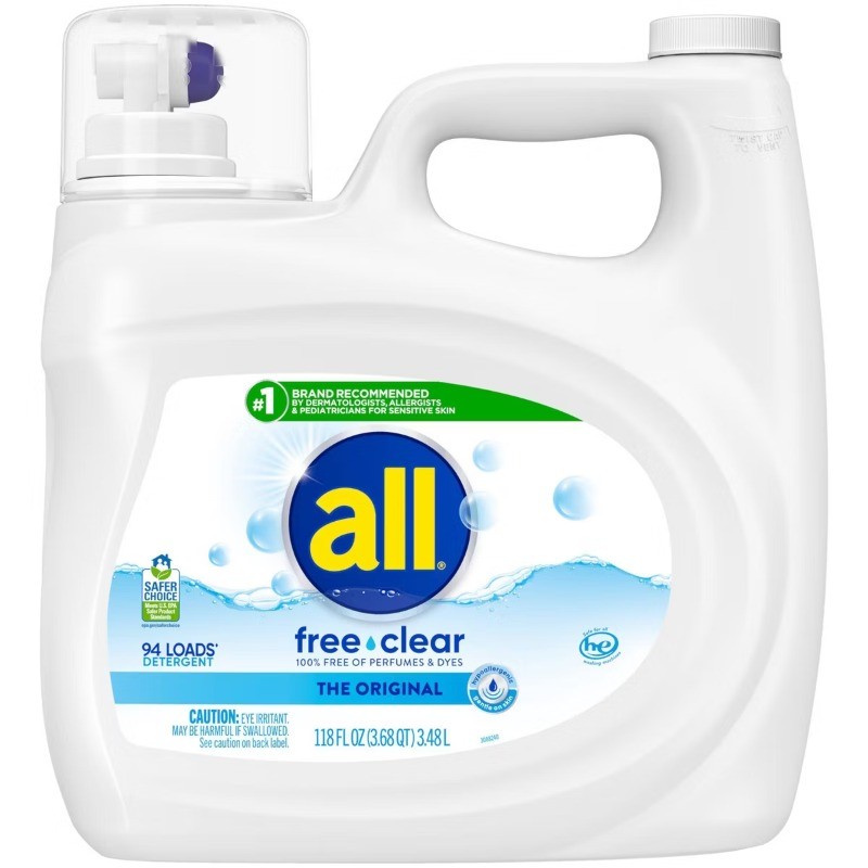 Unscented Free Clear for Sensitive Skin HE Liquid Laundry Detergent – 118 fl oz