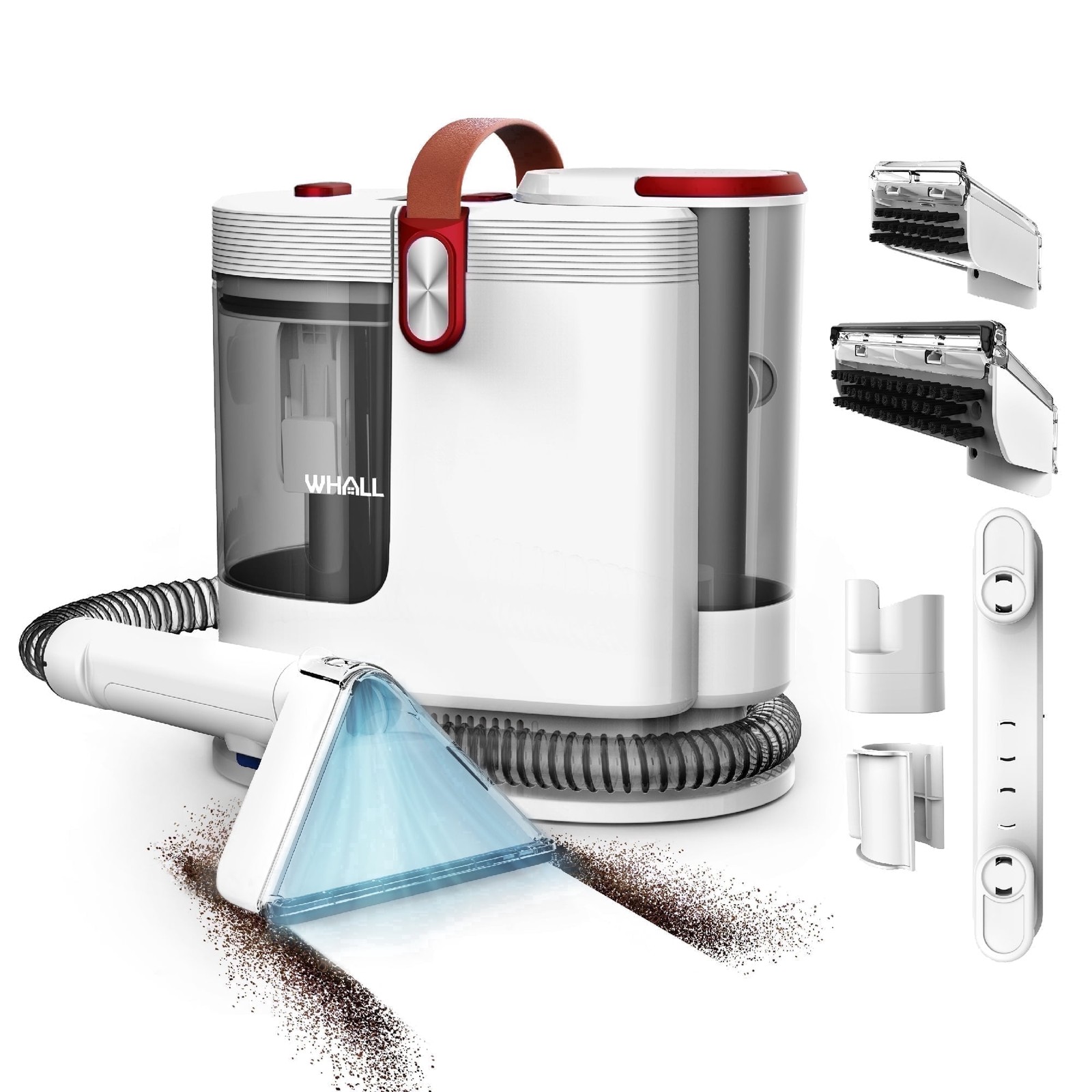 WHALL Portable Carpet Cleaner Machine, 15KPa Suction, Dual Water Tanks, Wide