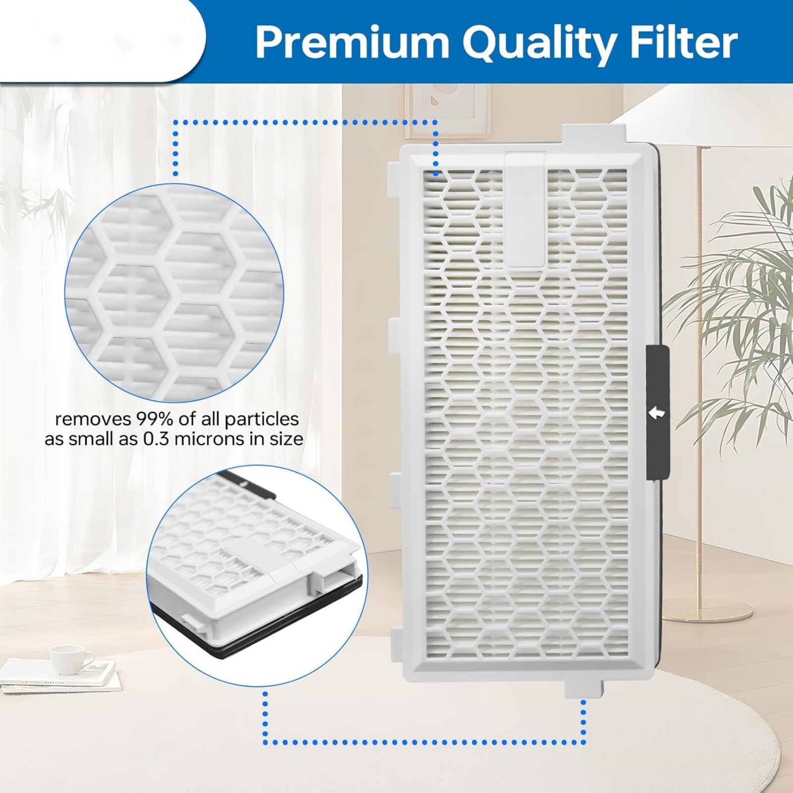 2* HEPA Replacement Filters For Miele AirClean Complete C3, Compact C2;