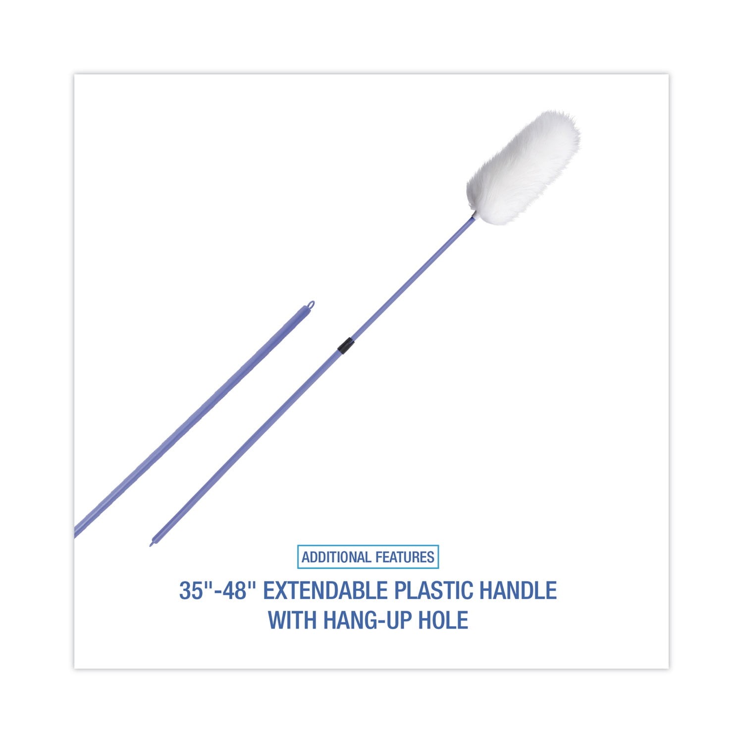 Lambswool Duster Plastic Handle Extends 35″ to 48″ Handle Assorted Colors