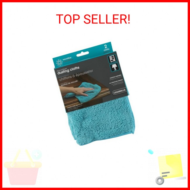 Casabella Microfiber 12″ x 14″ Cloth, Pack of 2, Blue Dusting, 2 Count
