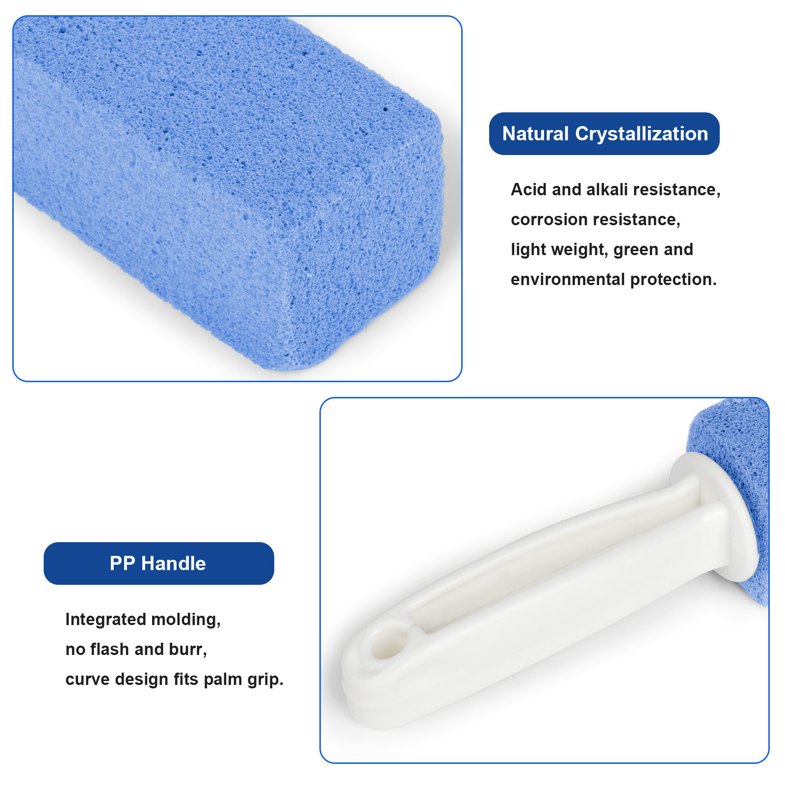 4 Pcs Pumice Stone Toilet Bowl Cleaner with Extra Long Handle Grill Sink Bathtub