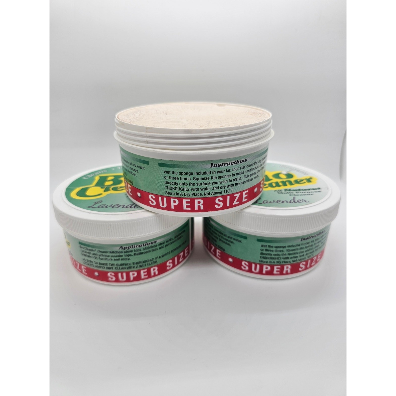 3 Containers Bio Cleaner Clay Lavender Multi-Purpose Cleaner 17.5 oz Super Size