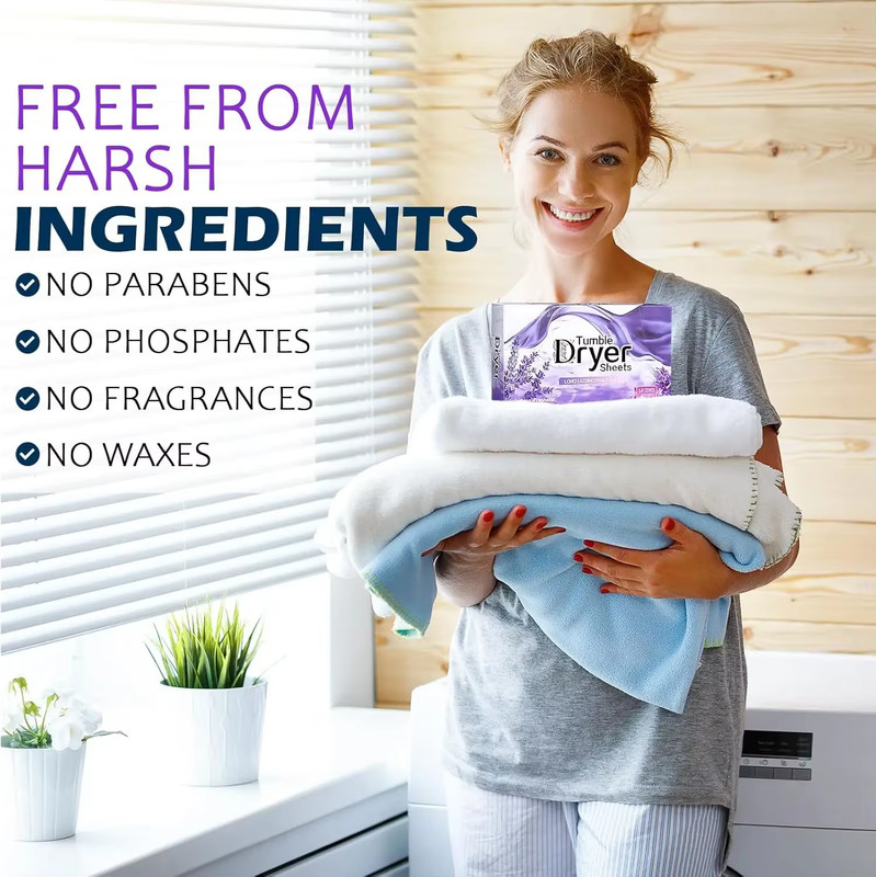 Dryer Sheets Bulk Natural Fabric Softener Sheets Plant Lavender Laundry Softener