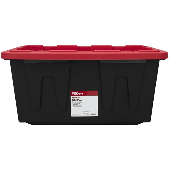 Hyper Tough 27 Gallon Snap Lid Plastic Storage Bin Container pack of 2 Free Ship
