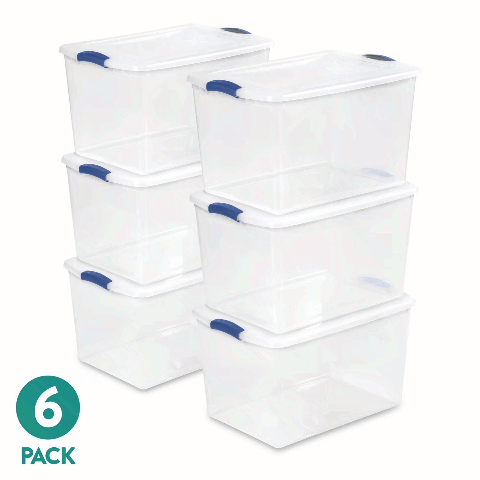 Sterilite Large Latching Storage Bin, 66 Quart Clear Plastic Storage Container