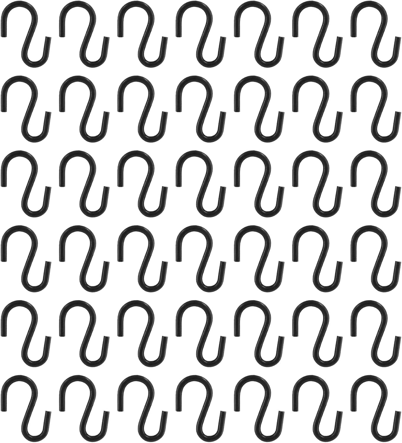 Metal S Hooks, Black Pcs, S Shaped, 0.75′ 0.75” Length, 1.8mm Thickness 60