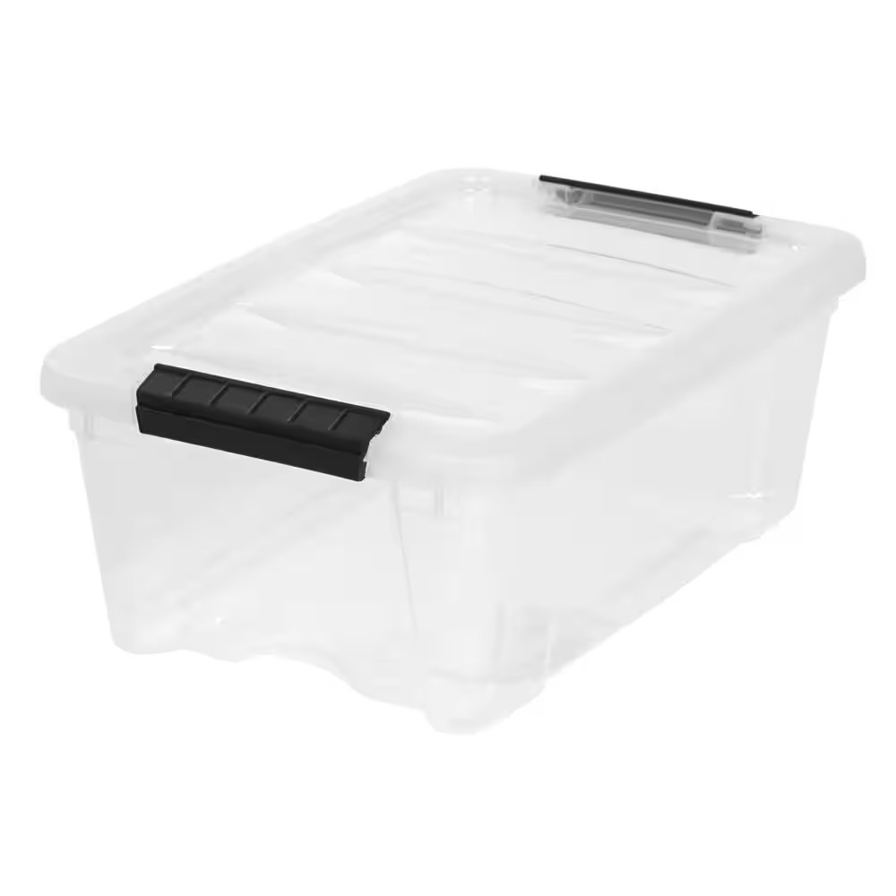 12 Qt./3 Gal. Plastic Storage Box with Latching Lid, Clear