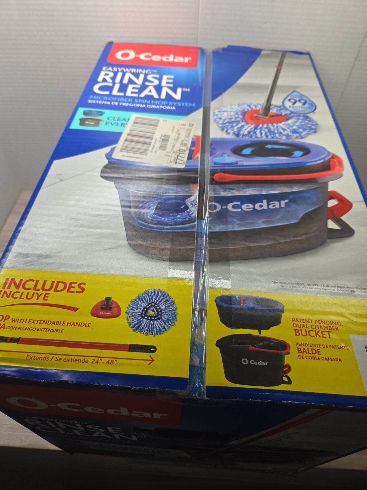 O-Cedar Easywring Rinseclean Microfiber Spin Mop & Bucket Floor Cleaning System,