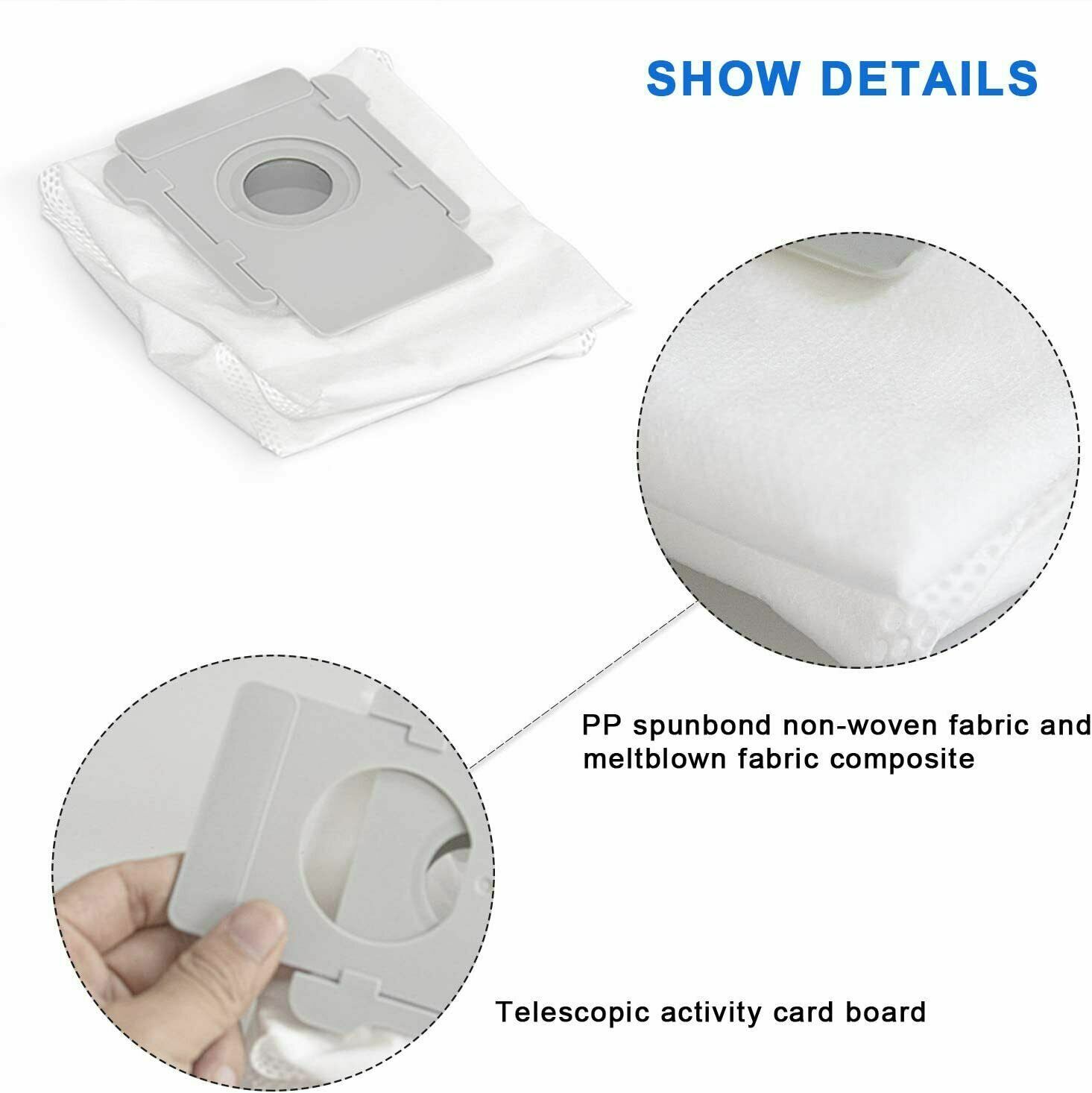 8 Packs Vacuum Bags for iRobot Roomba i7 i7+/Plus s9 s9+ (9550) i8 W/ Clean Bag