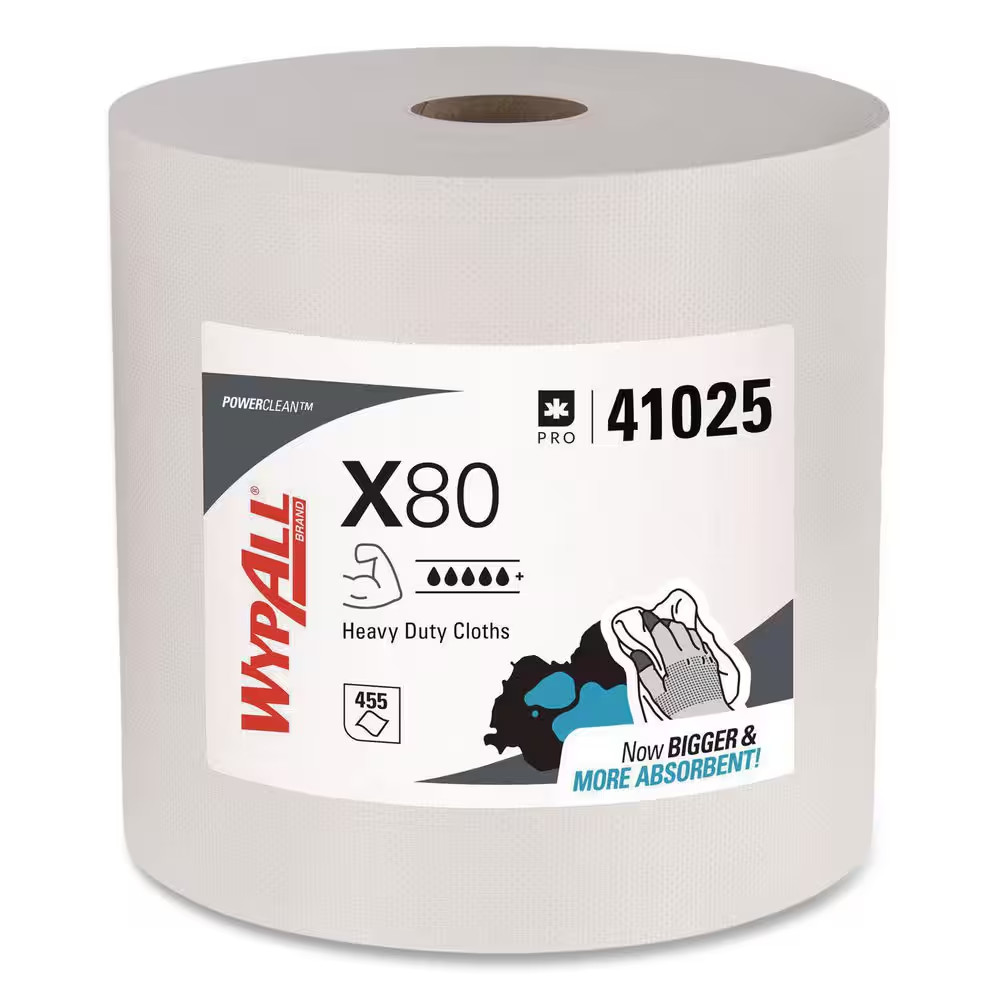 X80 Jumbo Roll White Perforated Wipes (475-Count)
