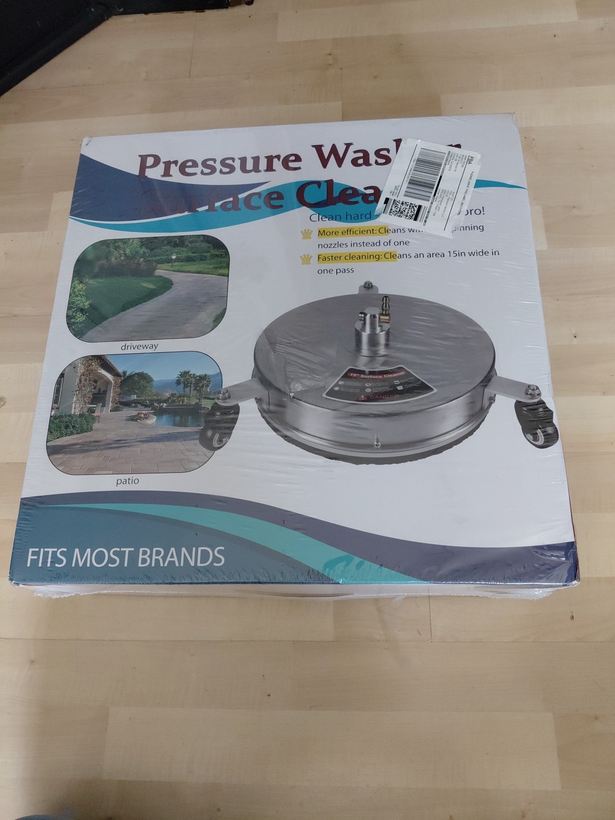 15-inch PressureSurface Cleaner Stainless Steel Surface Cleaner with Wheels NEW