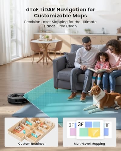 Lefant Robot Vacuum and Mop, LiDAR Navigation, 450ml, M330 Pro, Grey