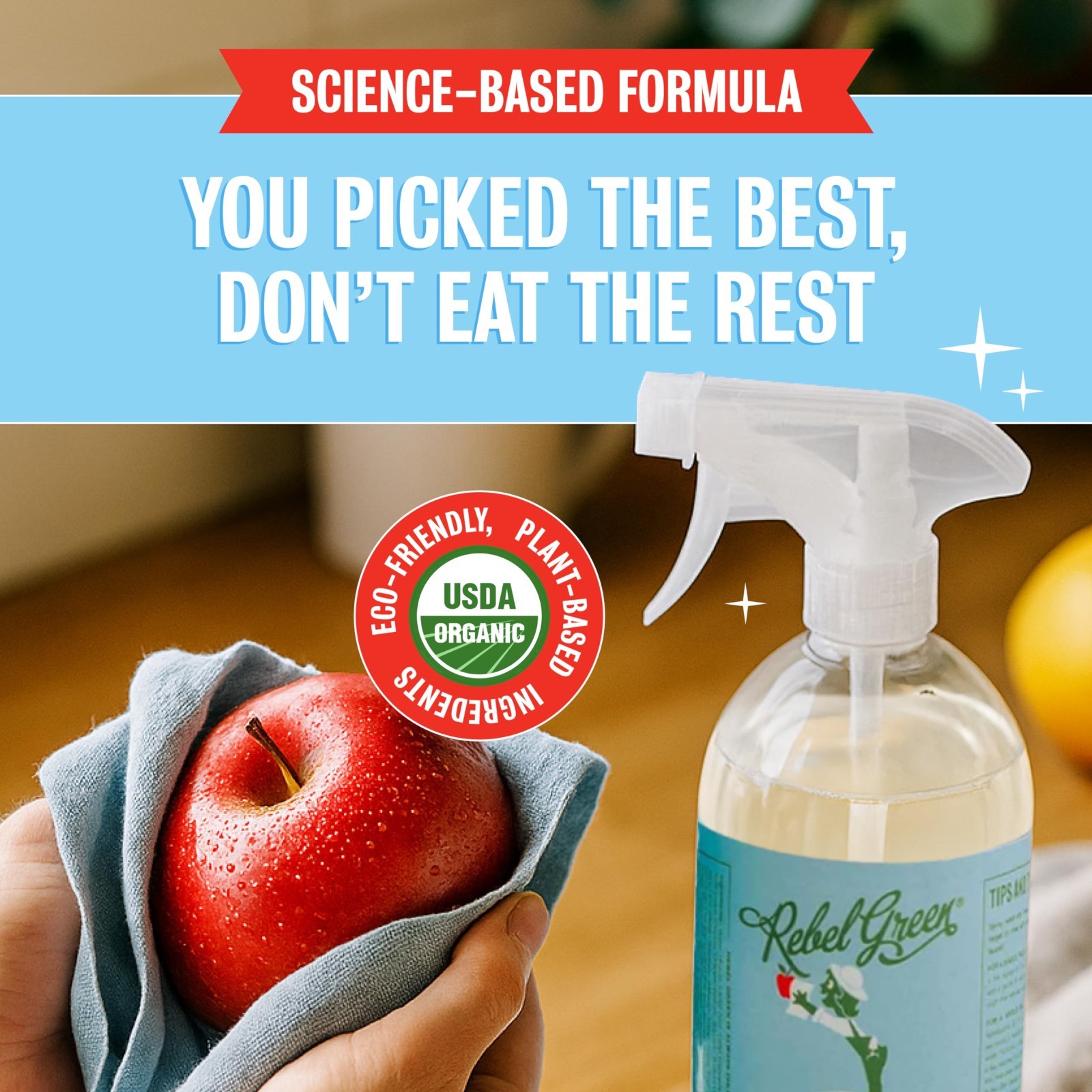 Plant-Based Produce Cleaner Refill Bottle – Fruit & Veggie Wash, Eco-Friendly Cl