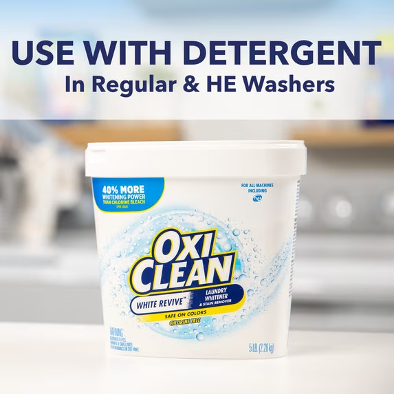 OxiClean White Revive Laundry Whitener and Laundry Stain Remover Powder, 3 lb